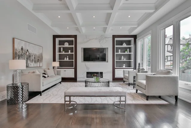 living room,light walls and ceiling.